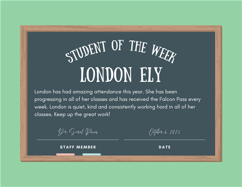 Student of the week